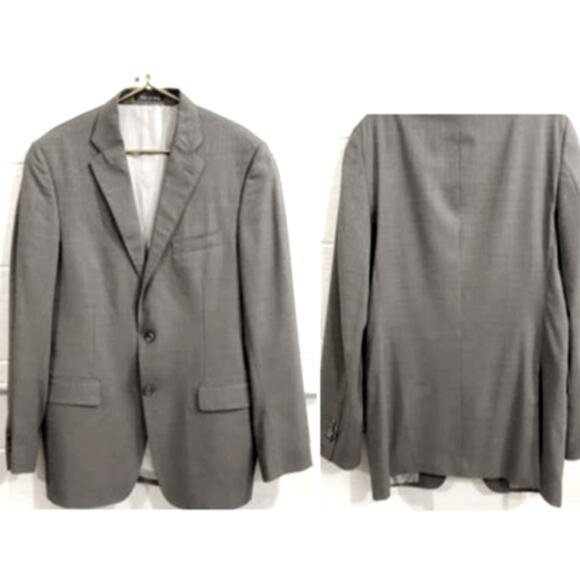 Versace WOOL Jacket Size 52  Gray w light Pinstripe Two Button Sport Coat Luxury - Picture 3 of 15